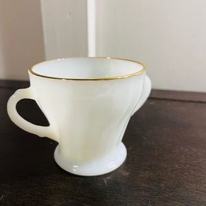 Fire King Swirl Sugar Container - no lid milk glass